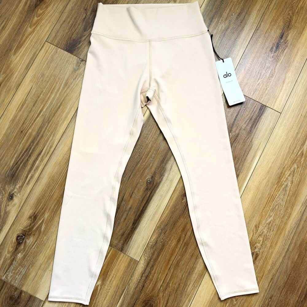 Alo Yoga 7/8 High-Waist Airlift Legging Macadamia Nude Beige Size Large L $128